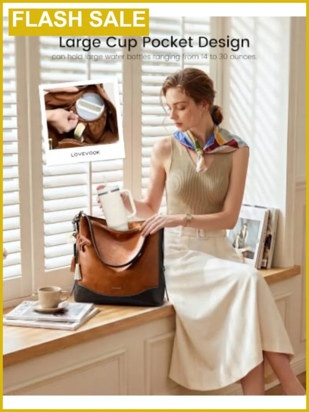 Vegan Leather Hobo Bag with Initial Charm, Women's Crossbody Slouchy Shoulder